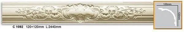 Карниз поліуретановий з орнаментом Gaudi Decor C 1092