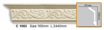 Карниз поліуретановий з орнаментом Gaudi Decor C 1063