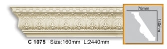 Карниз поліуретановий з орнаментом Gaudi Decor C 1075