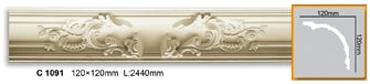 Карниз поліуретановий з орнаментом Gaudi Decor C 1091