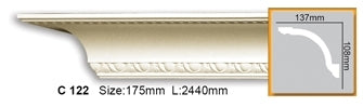 Карниз поліуретановий з орнаментом Gaudi Decor C 122