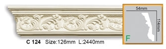 Карниз поліуретановий з орнаментом Gaudi Decor C 124
