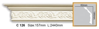 Карниз поліуретановий з орнаментом Gaudi Decor C 126