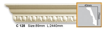 Карниз поліуретановий з орнаментом Gaudi Decor C 128