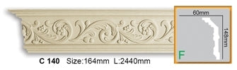 Карниз поліуретановий з орнаментом Gaudi Decor C 140