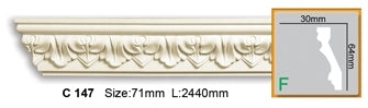 Карниз поліуретановий з орнаментом Gaudi Decor C 147